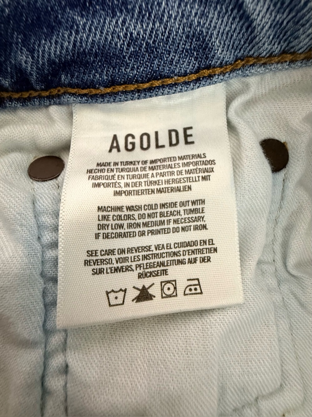 Agolde “Riley” High Rise Straight Leg Distressed Crop Denim Jeans In Wilder Wash - Picture 13 of 15